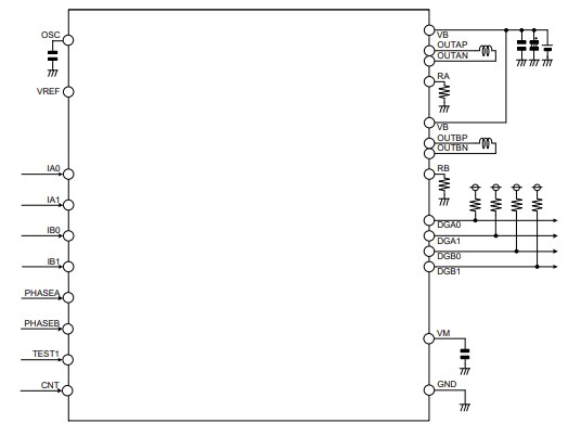 Application Circuit Diagram - ROHM Semiconductor BD68960EKV-C Stepping Motor Driver
